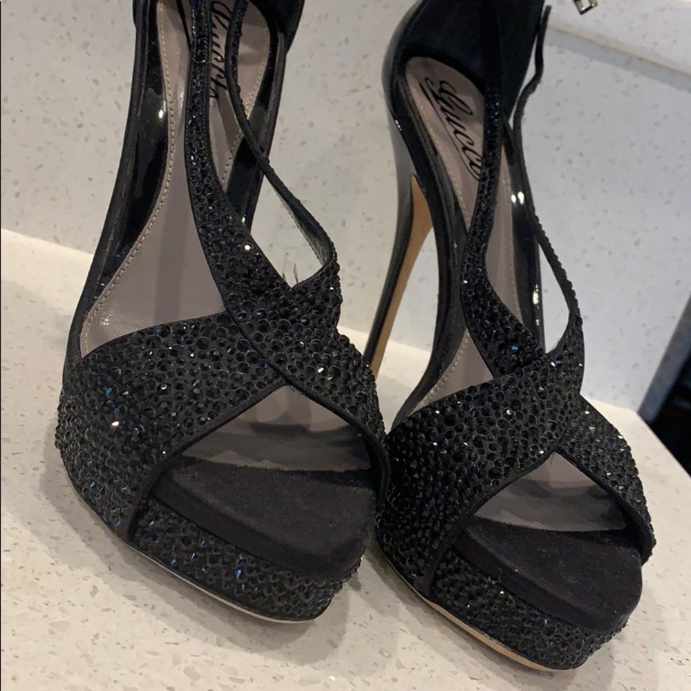 Gucci Swarovski Crystal Pumps Black SZ 8